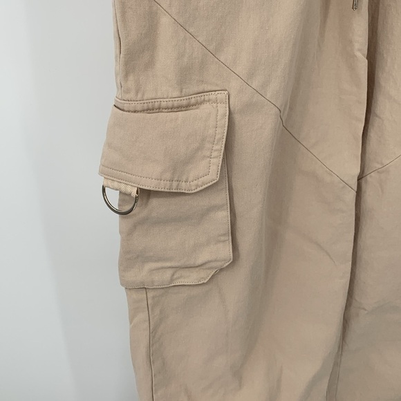 Sixth June Paris cargo jogger pants cotton tan khaki pocket slouchy women Small - Picture 4 of 8
